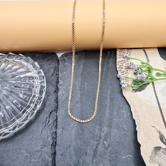 Rose Gold Plated Brass Chain Necklace - Elegant 23.6 Inch Design, XPNL0003 - Picture 2 of 9